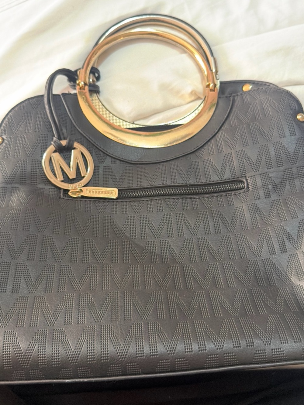 VINTAGE MK-Style Black Tote with Gold Hardware